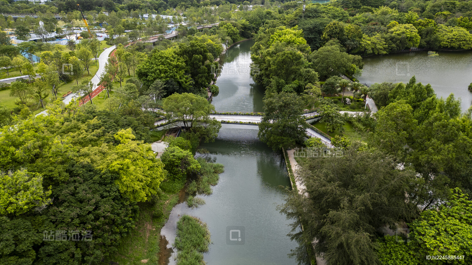 航拍深圳笔架山福田河自然风光