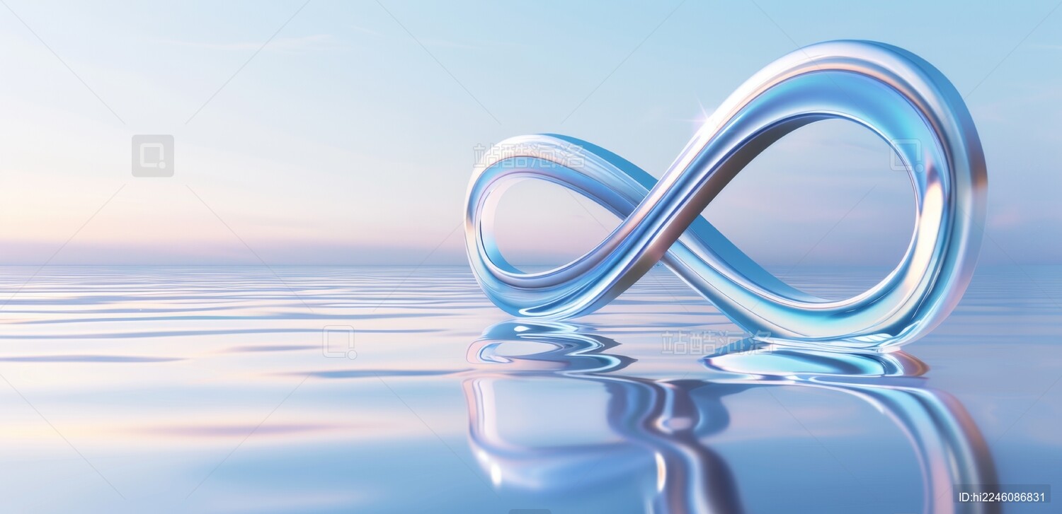 3D渐变无限符号环形科技抽象背景
