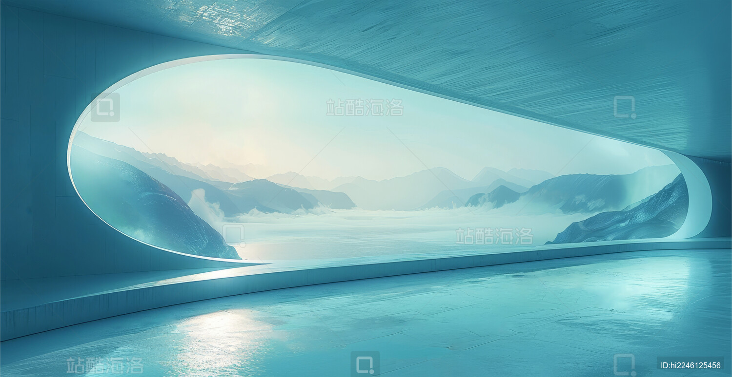 3D简洁大气抽象几何形状空间背景