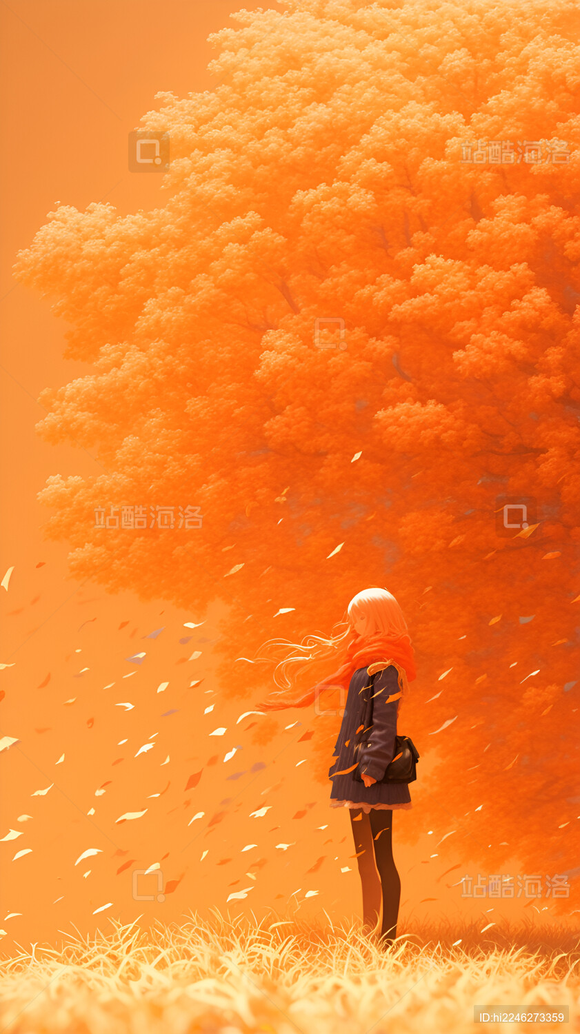 秋天秋季手机壁纸竖版海报背景