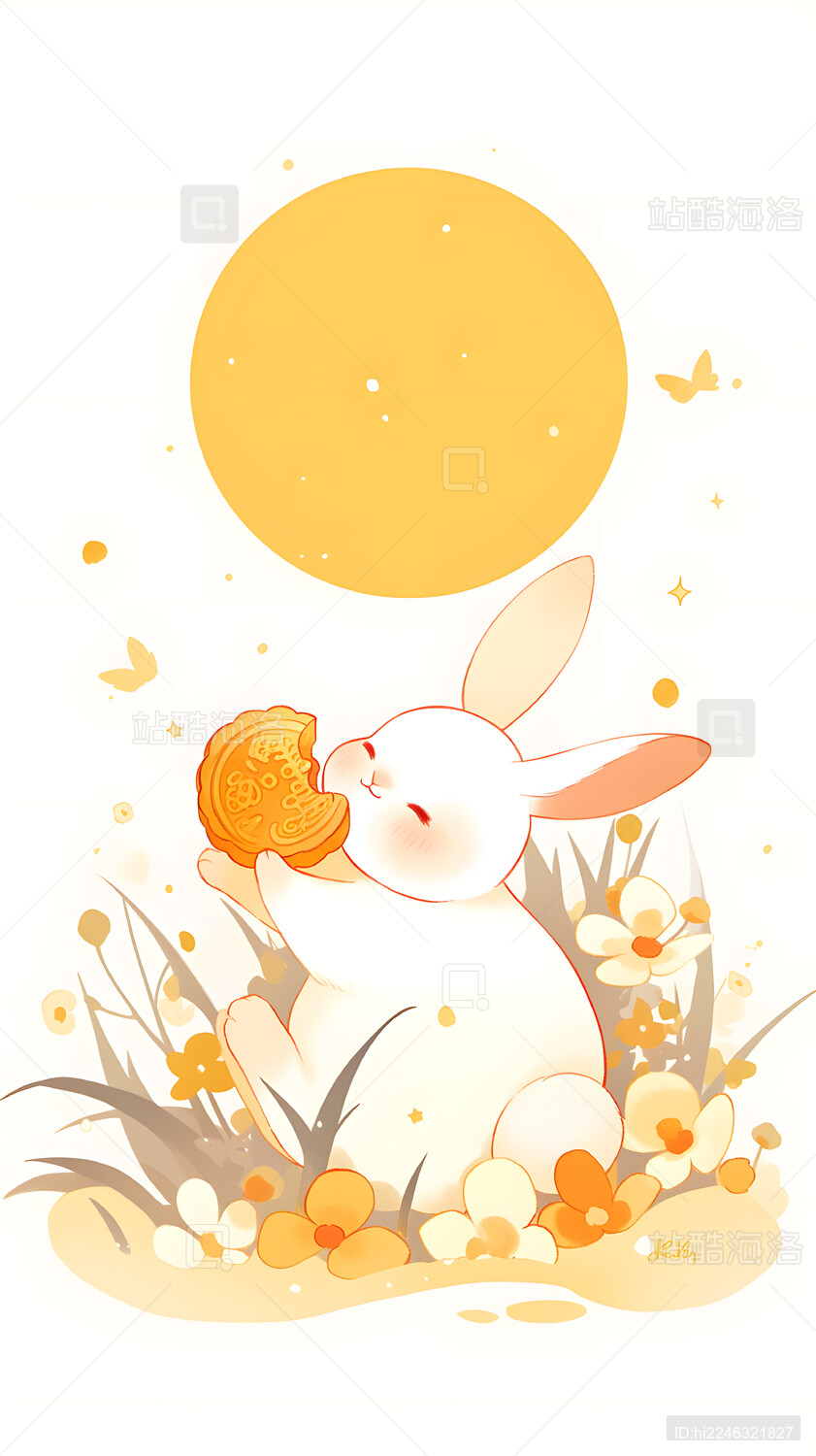 中秋节月饼节日插画