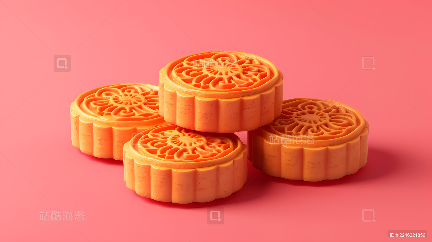 中秋节月饼美食食物卡通插画