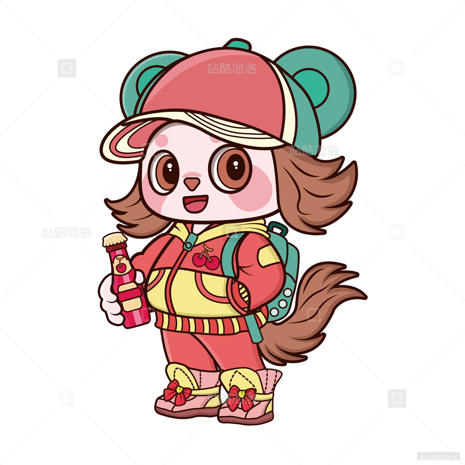 潮流盲盒玩偶插画