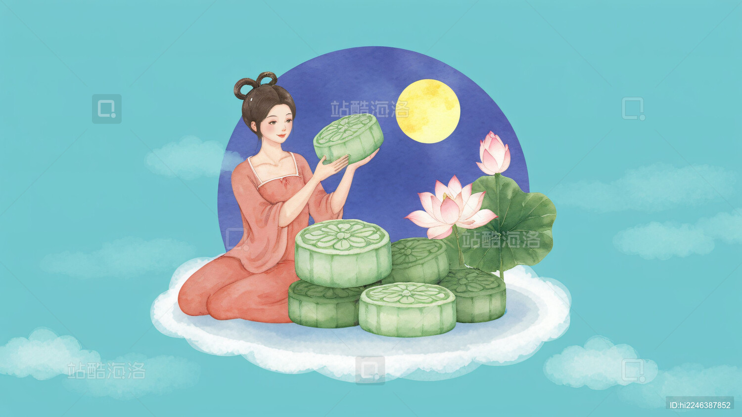 中秋节嫦娥插画