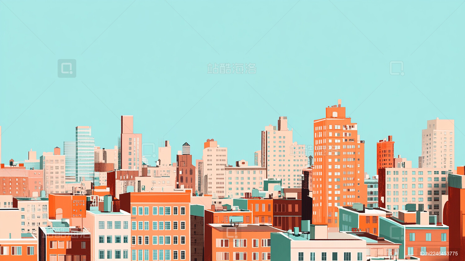 抽象城市住宅区建筑群