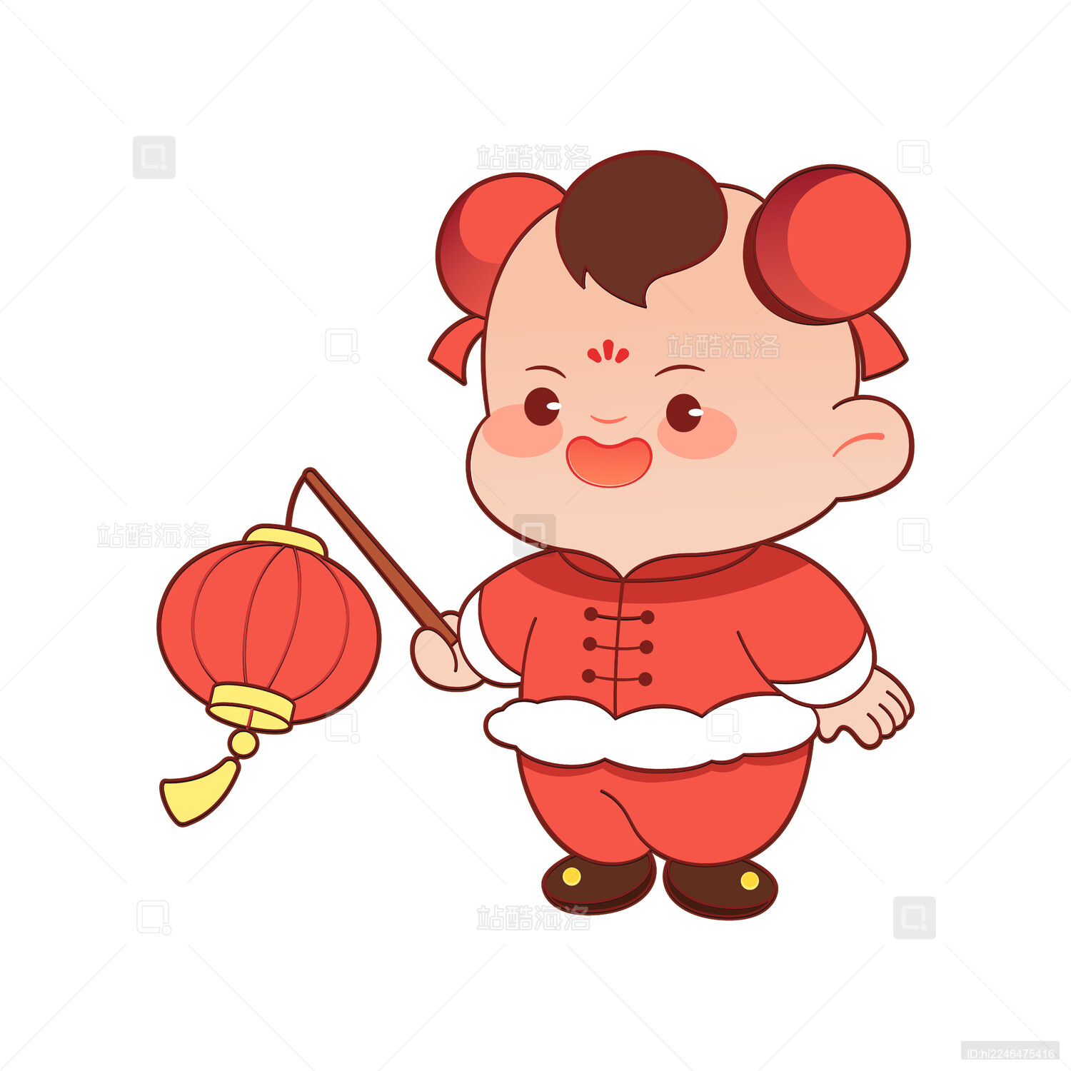 提着灯笼的童子