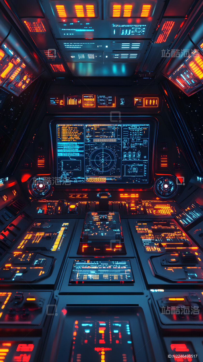 未来飞船驾驶舱科幻感十足
