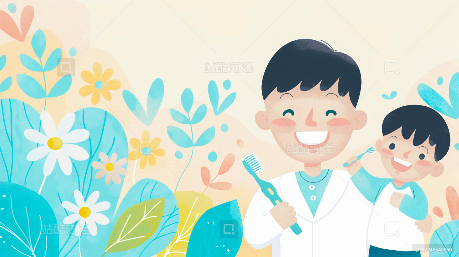 全国爱牙日插画