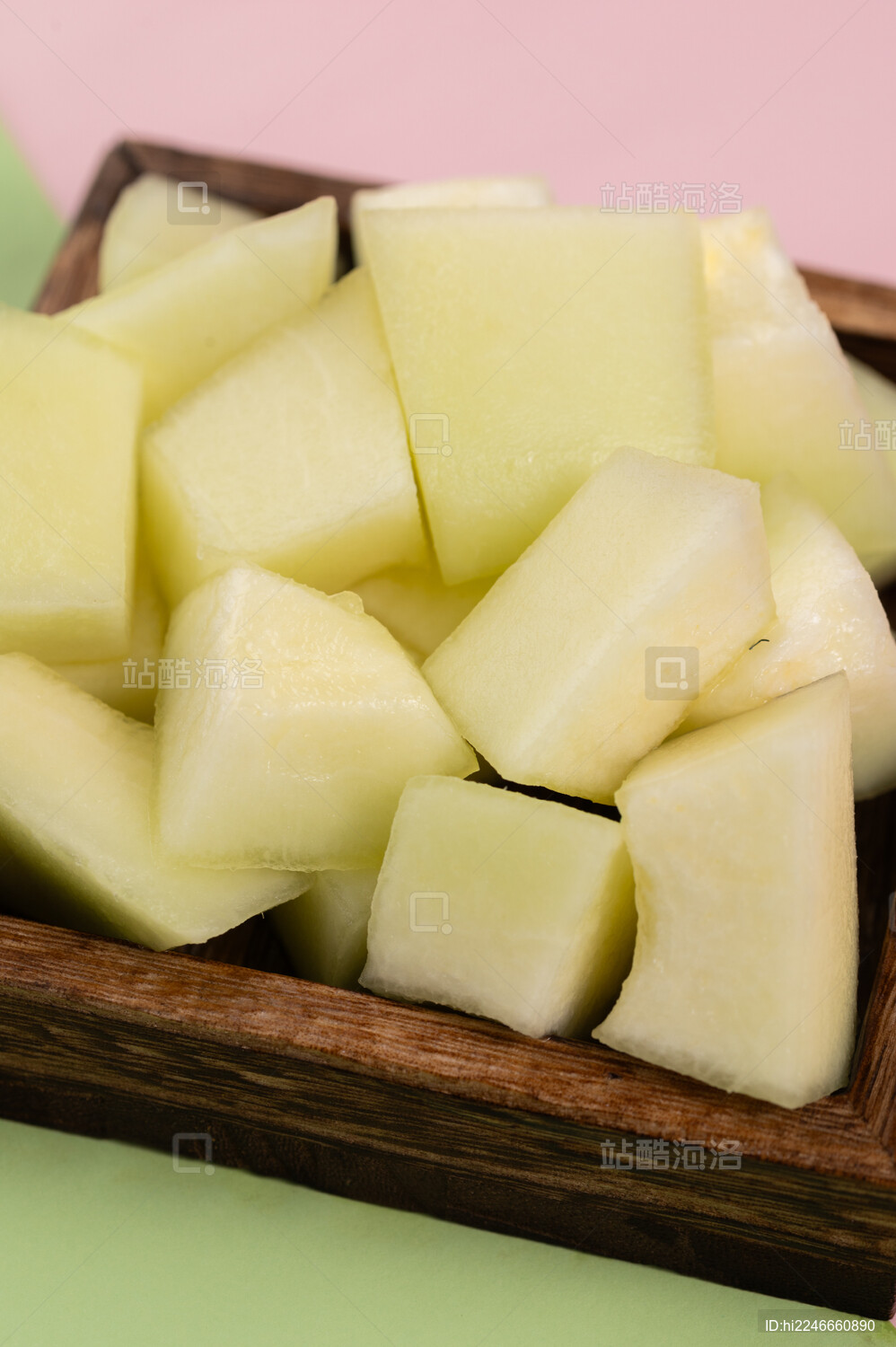 哈密瓜果肉切块