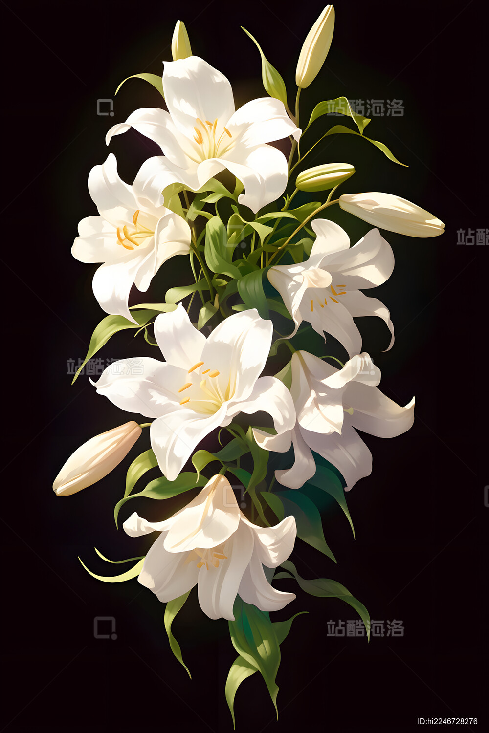 一束高清的百合花