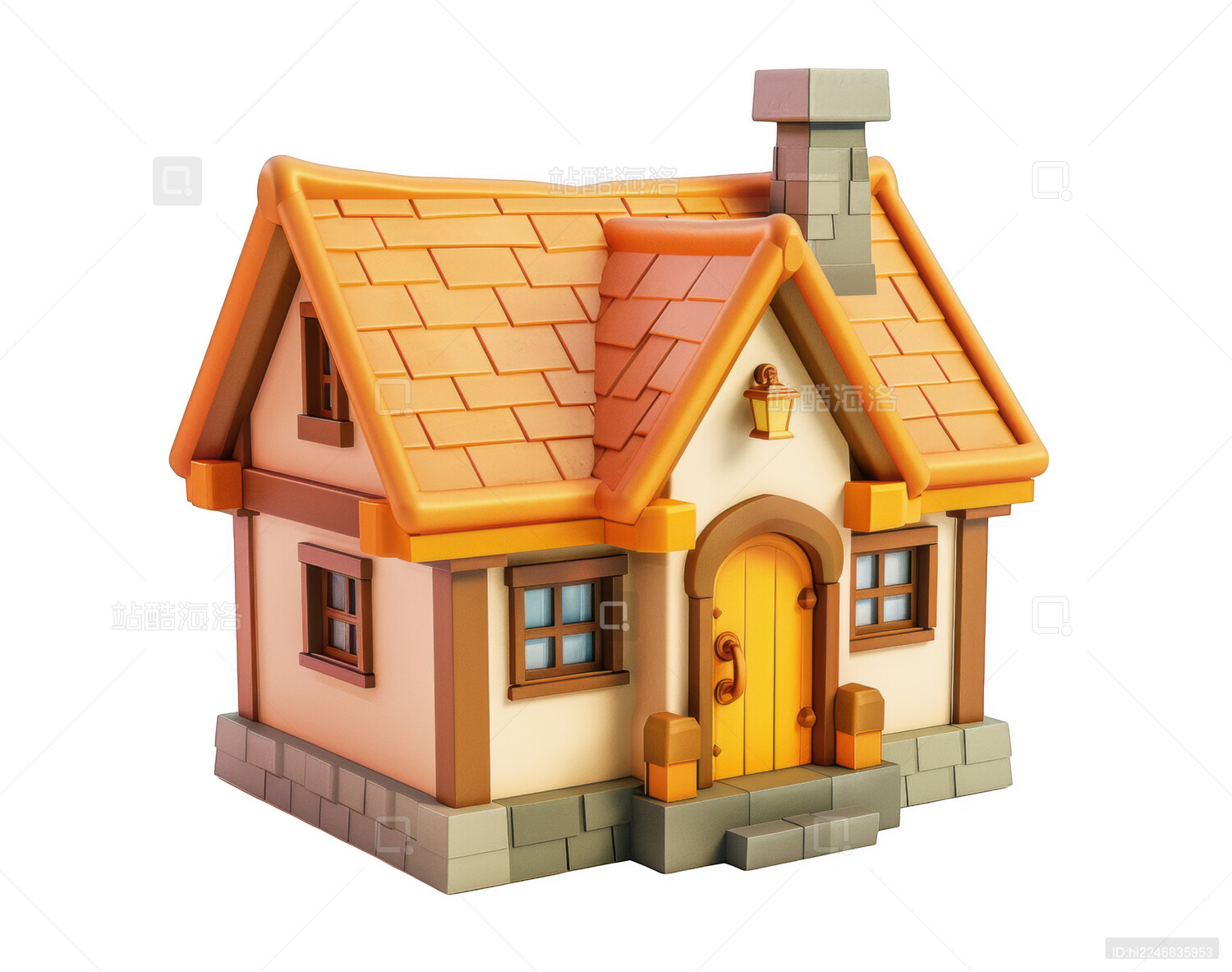 3d卡通立体独栋小房屋模型