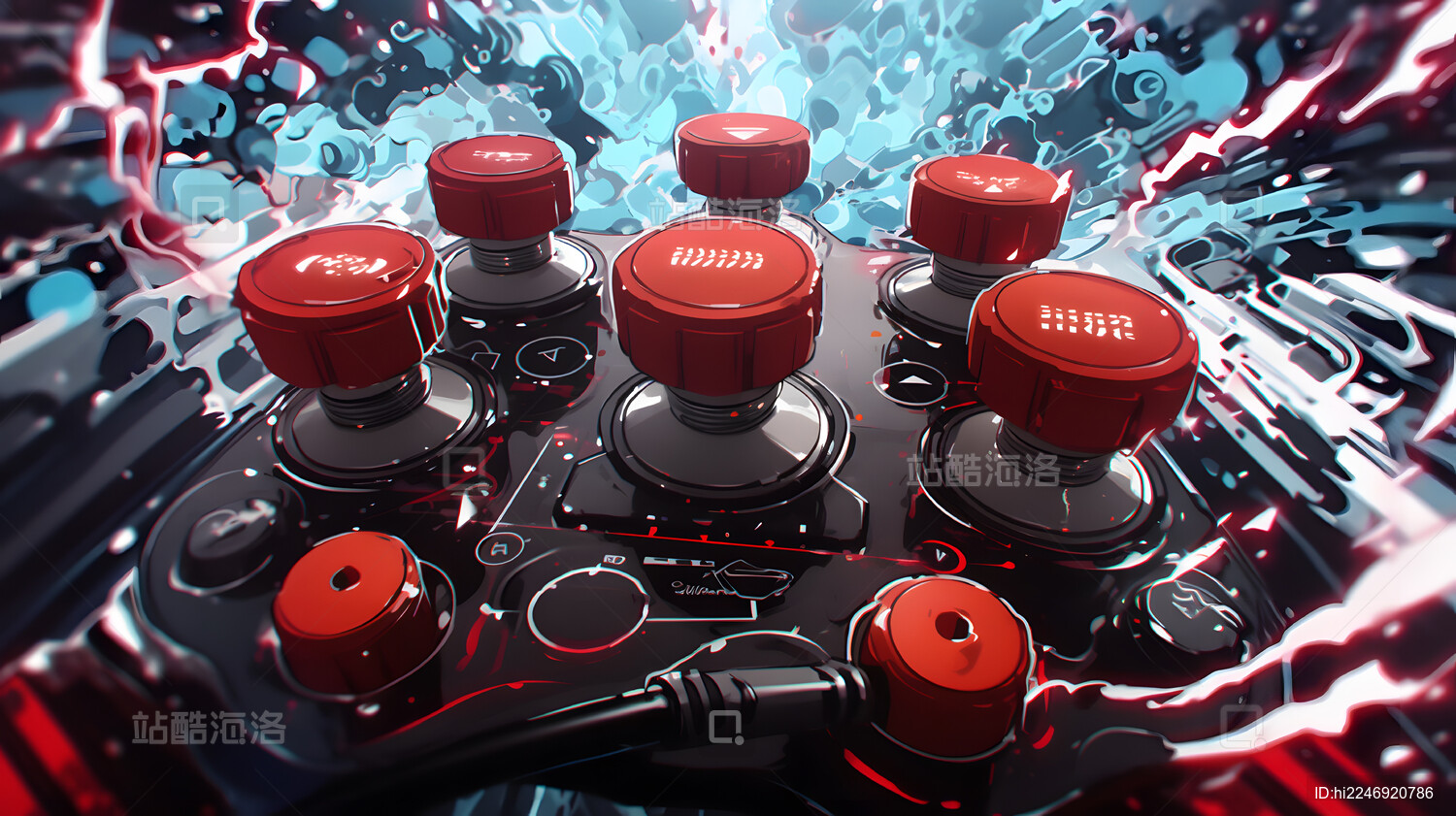 日漫卡通游戏机插画