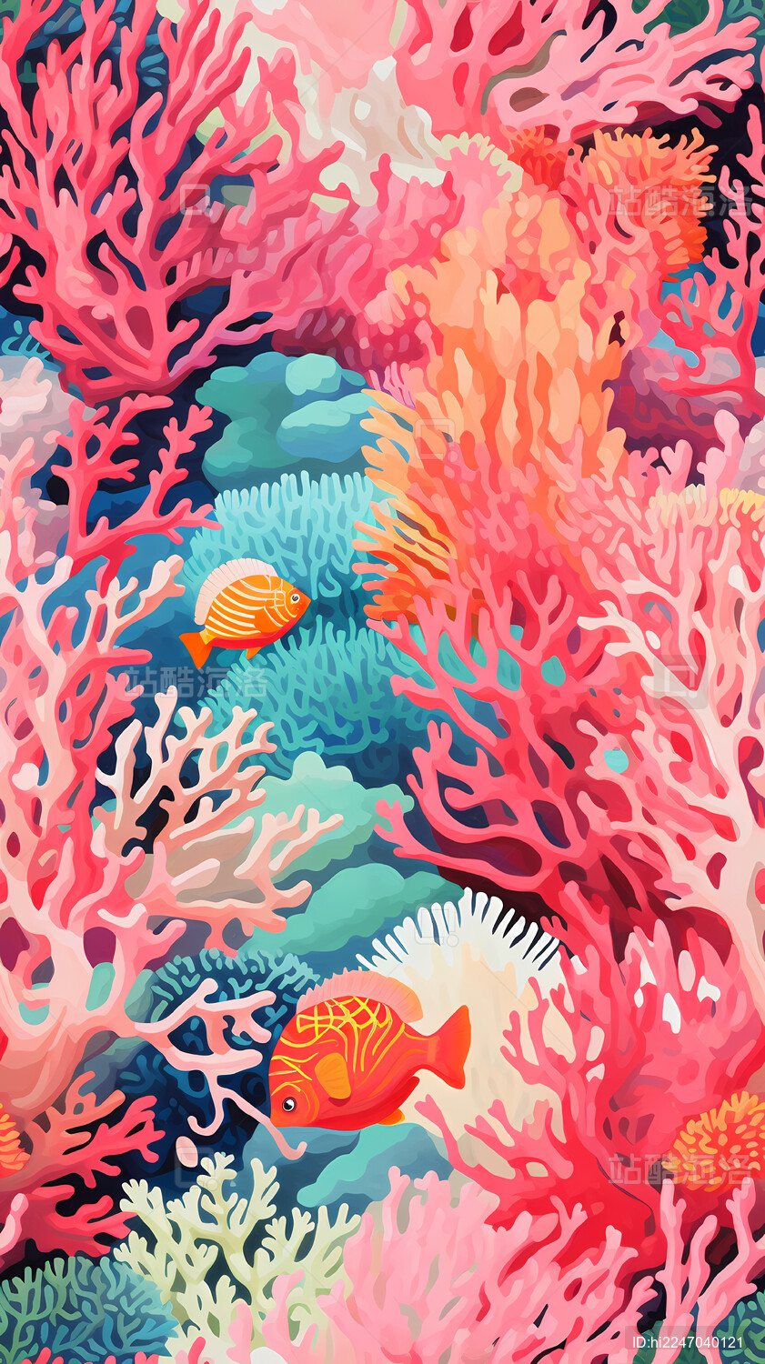 柔和珊瑚礁水粉抽象流体画设计海报背景