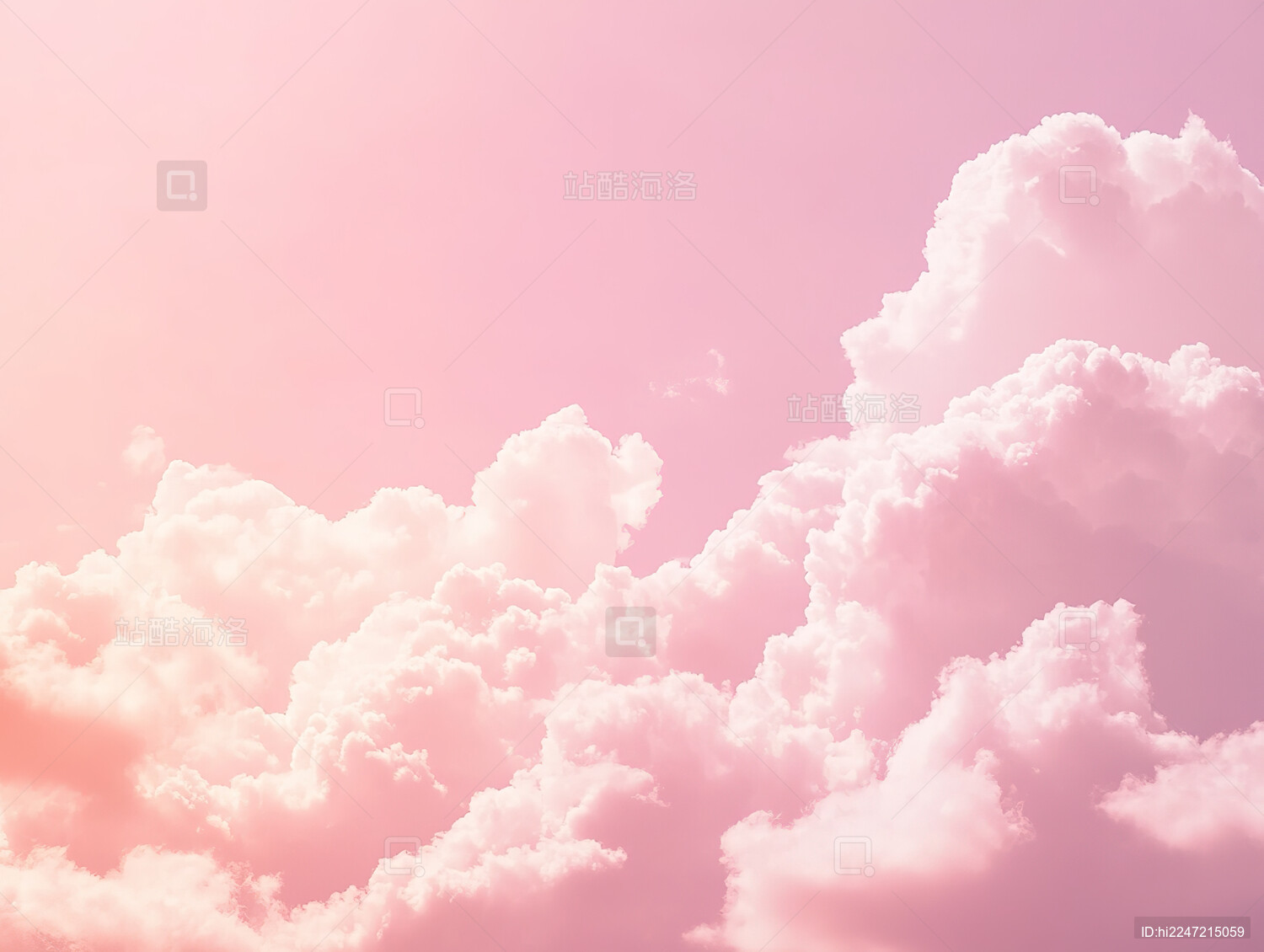 天空中粉红色的云