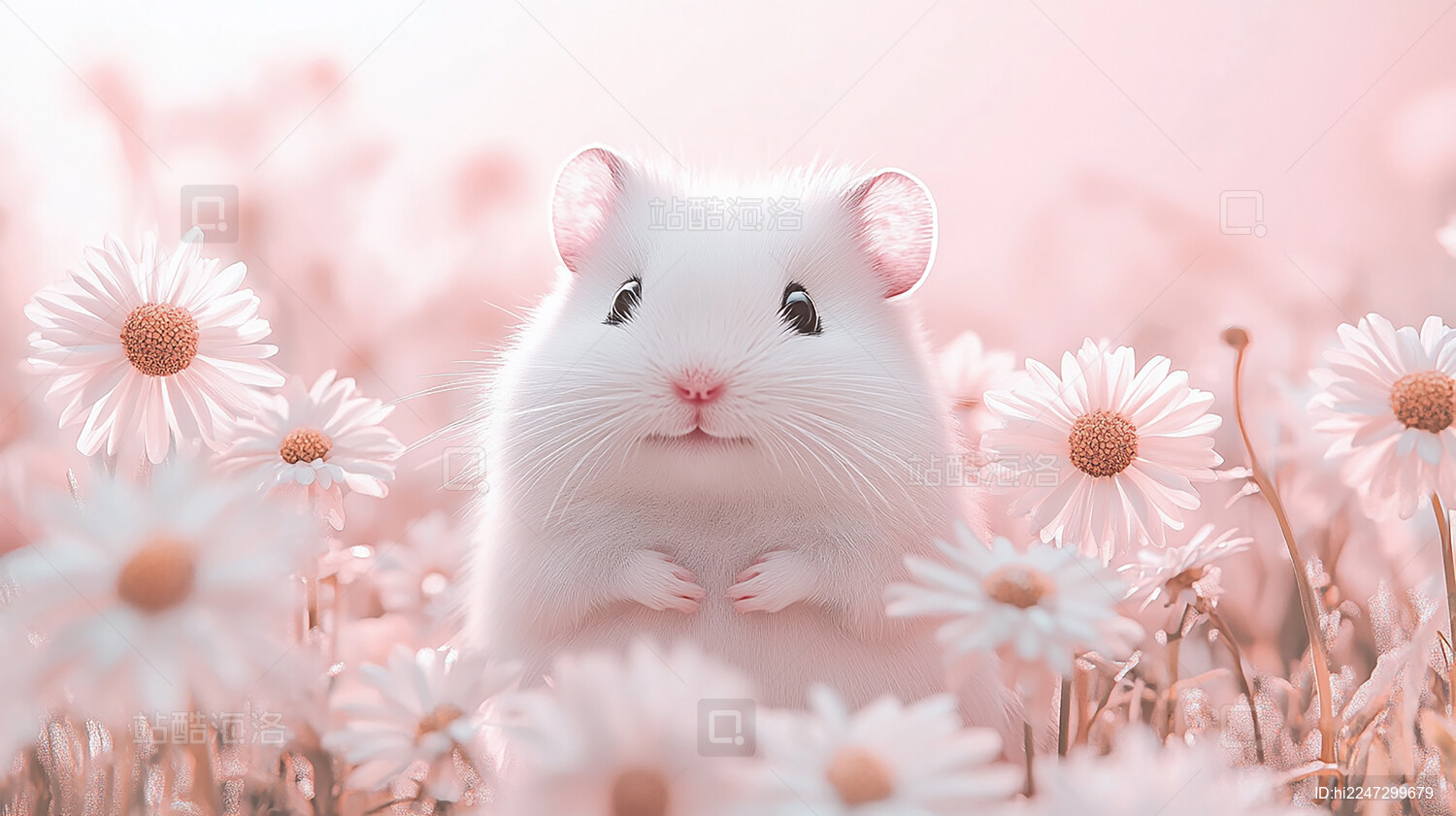菊花丛里的小仓鼠