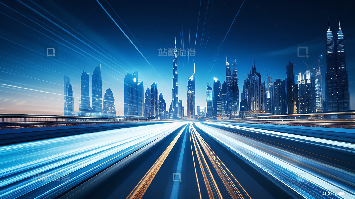 城市天际线道路系列背景
