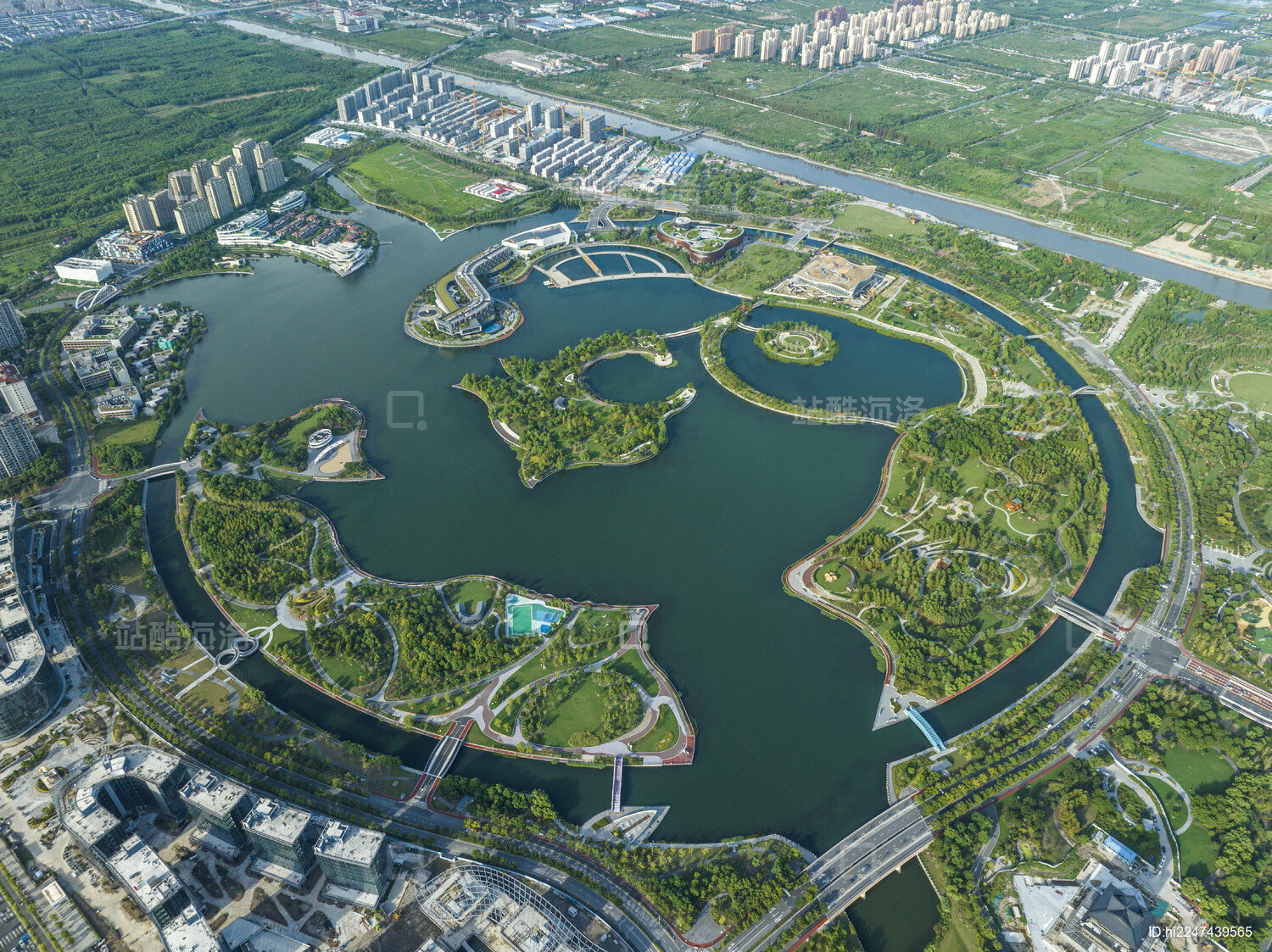 上海奉贤上海之鱼金海湖奉贤新城航拍