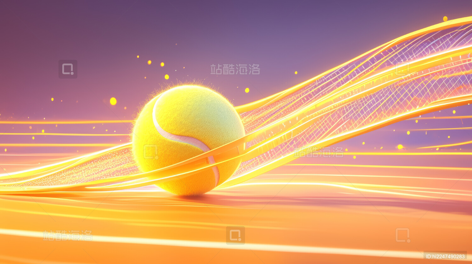 动态光影中的网球运动