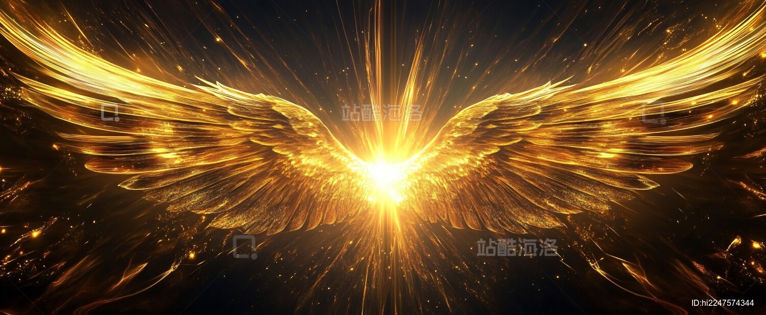 金色翅膀舞美设计背景