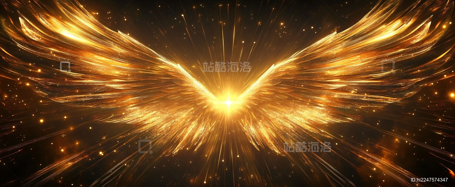 金色翅膀舞美设计背景