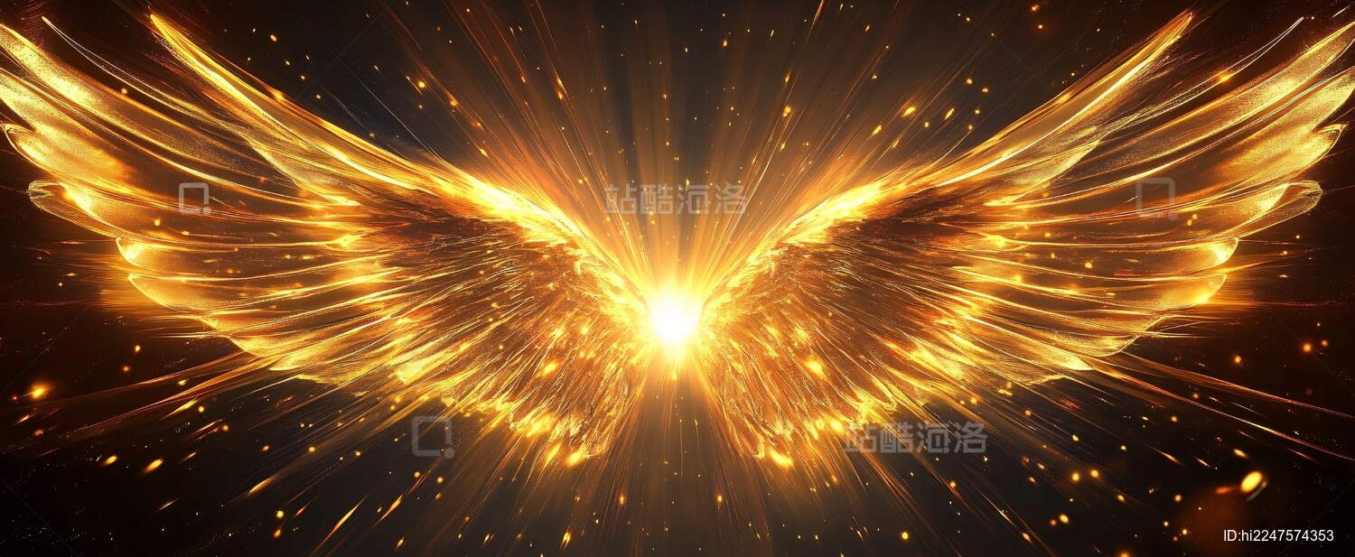 金色翅膀舞美设计背景