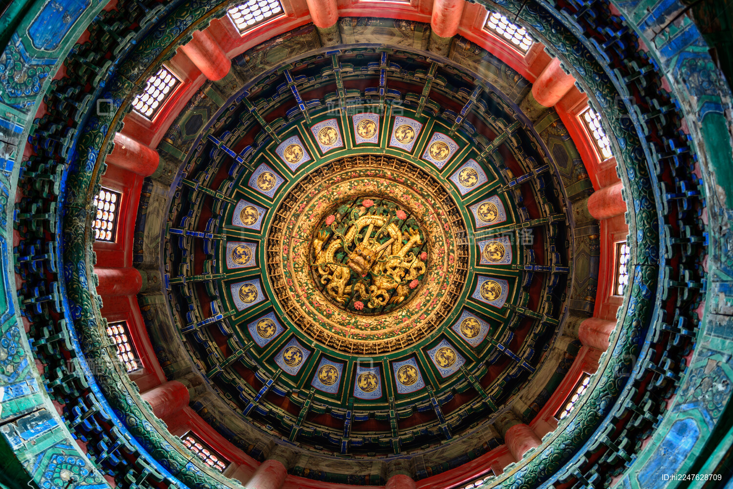 北京故宫御花园千秋亭藻井