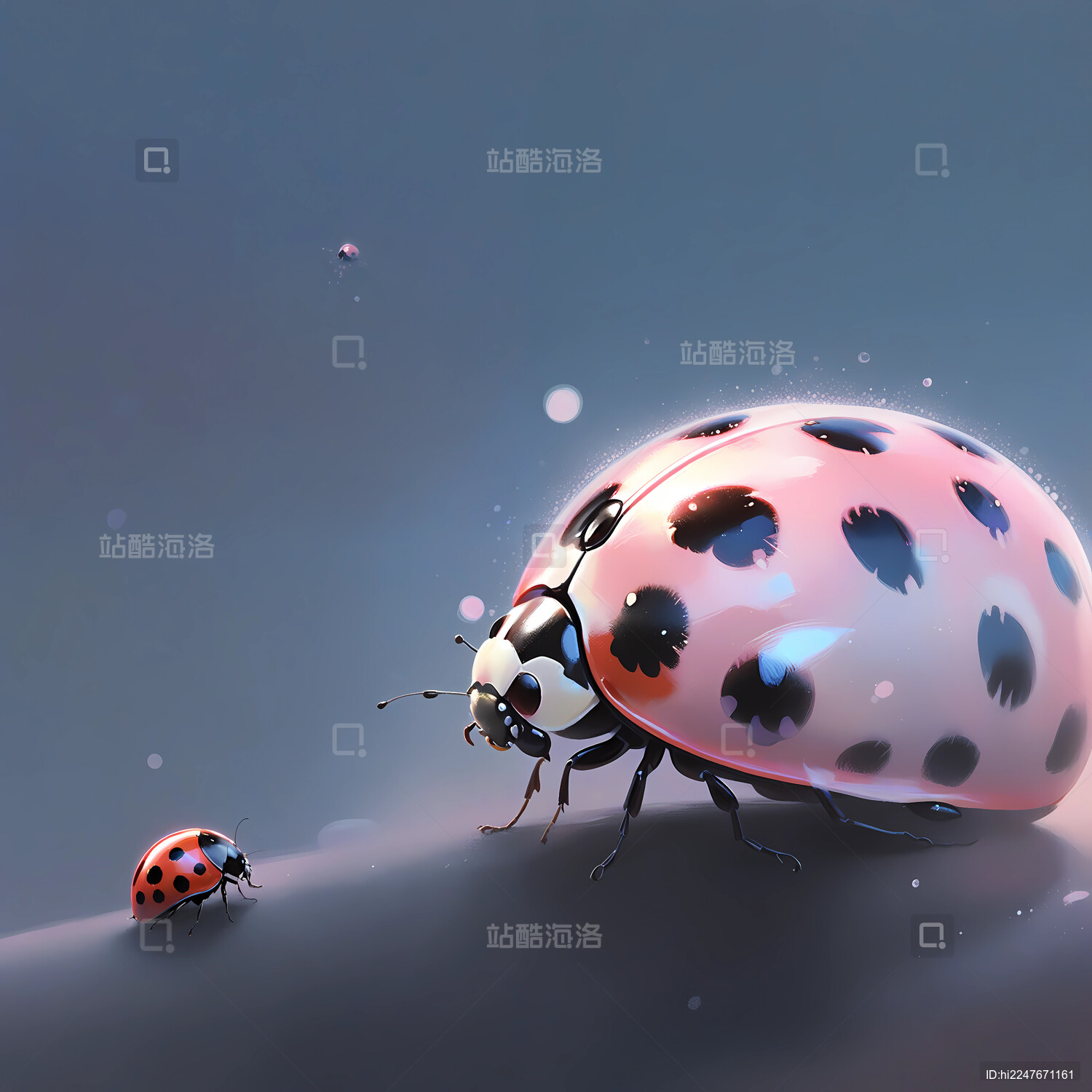 3d渲染的可爱瓢虫插画_站酷海洛_正版图片_视频_字体_音乐素材交易