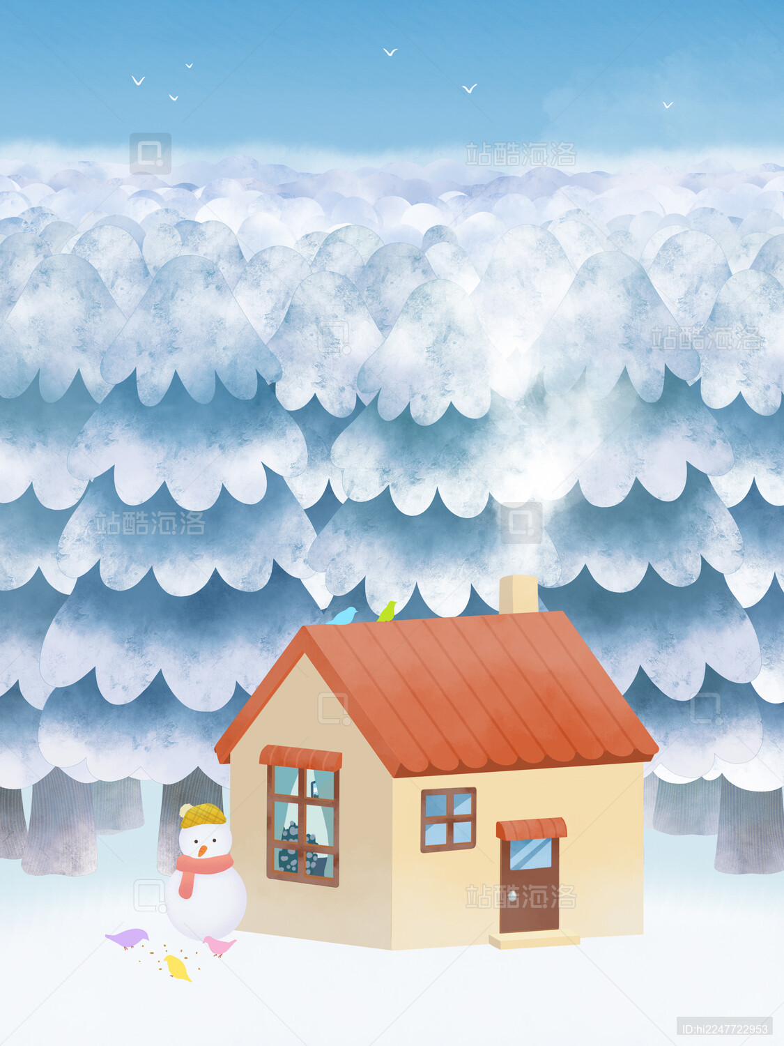 冬日风景插画