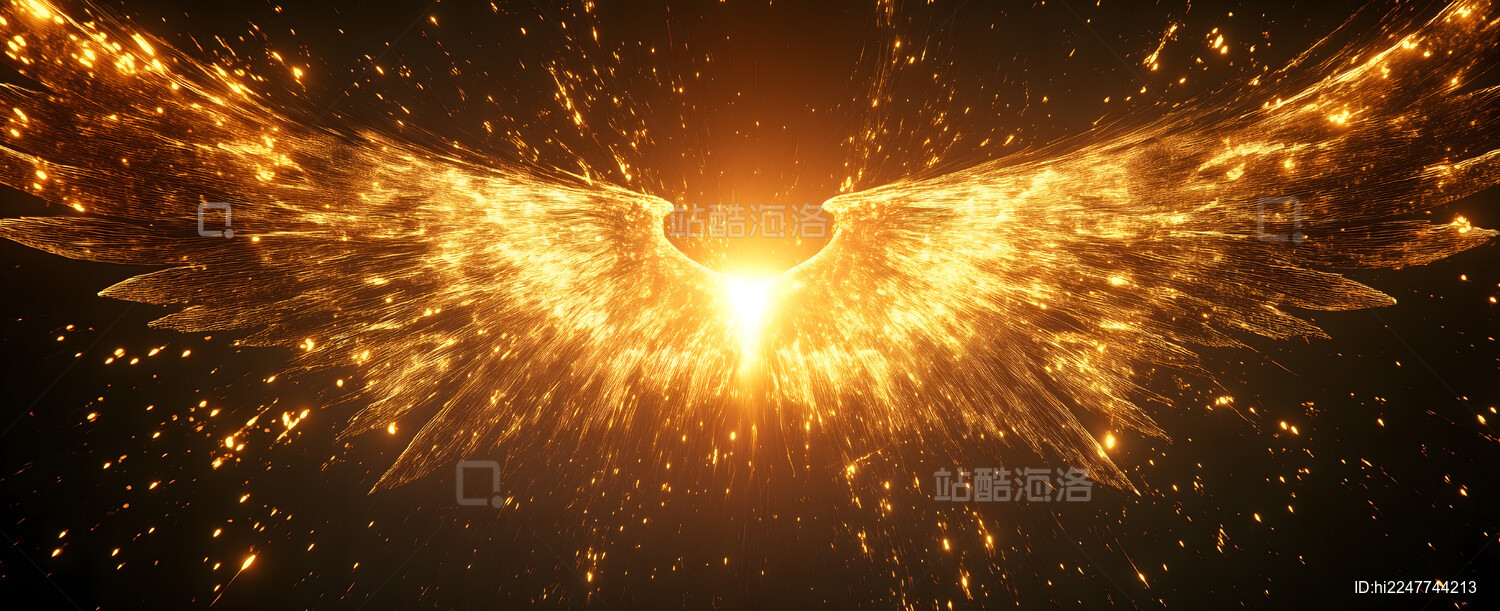 金色翅膀舞美设计背景