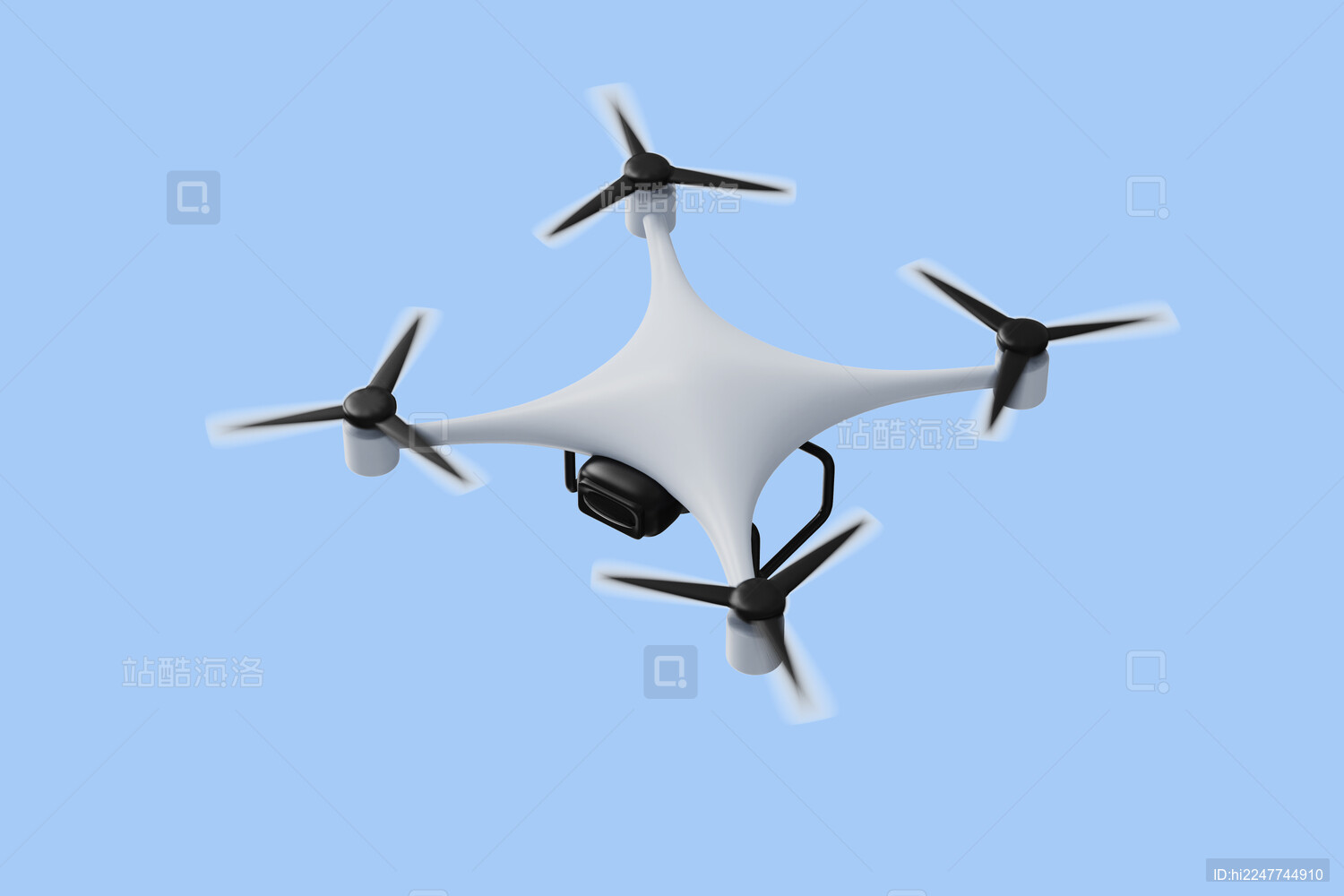 无人机飞行器三维插画