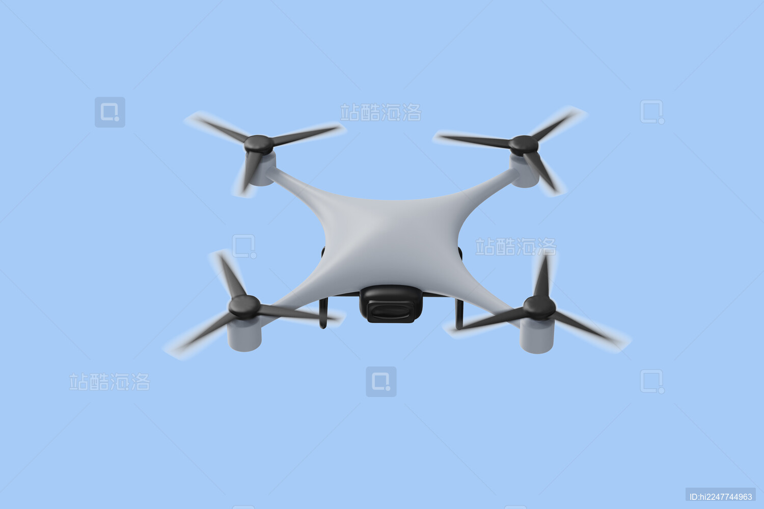 无人机飞行器三维插画