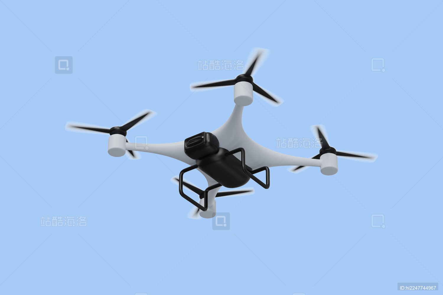无人机飞行器三维插画