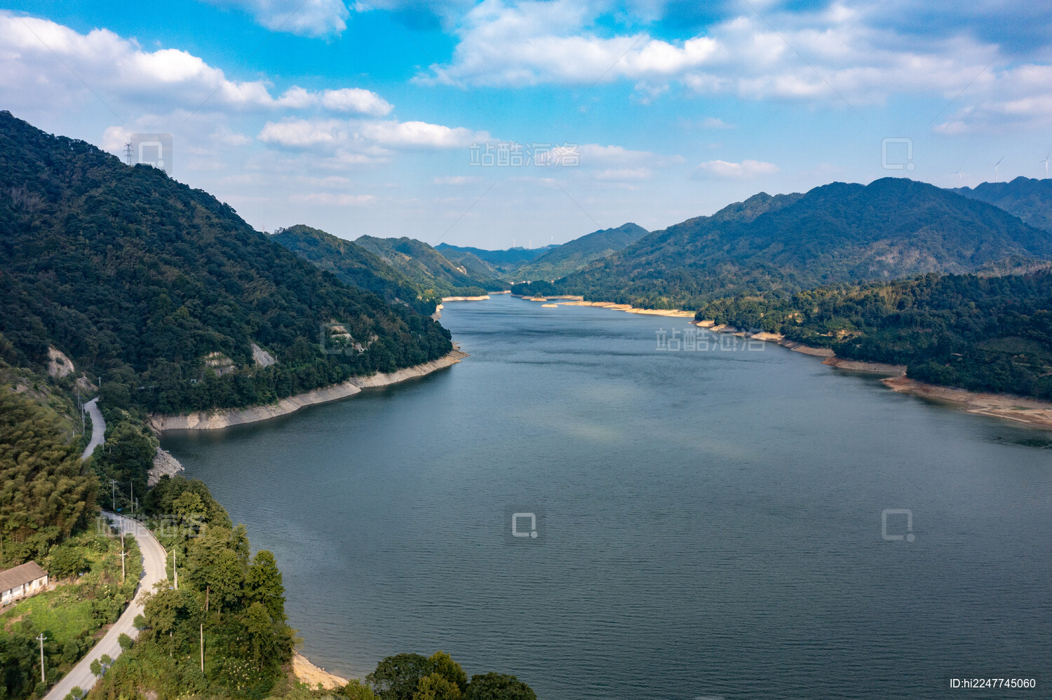 航拍湖南益阳桃江县桃花湖景区风光