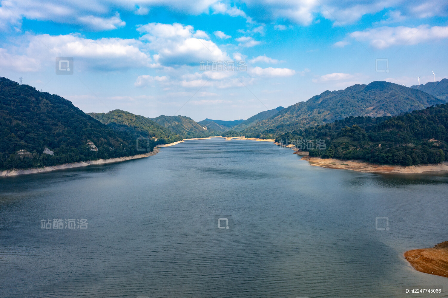 航拍湖南益阳桃江县桃花湖景区风光