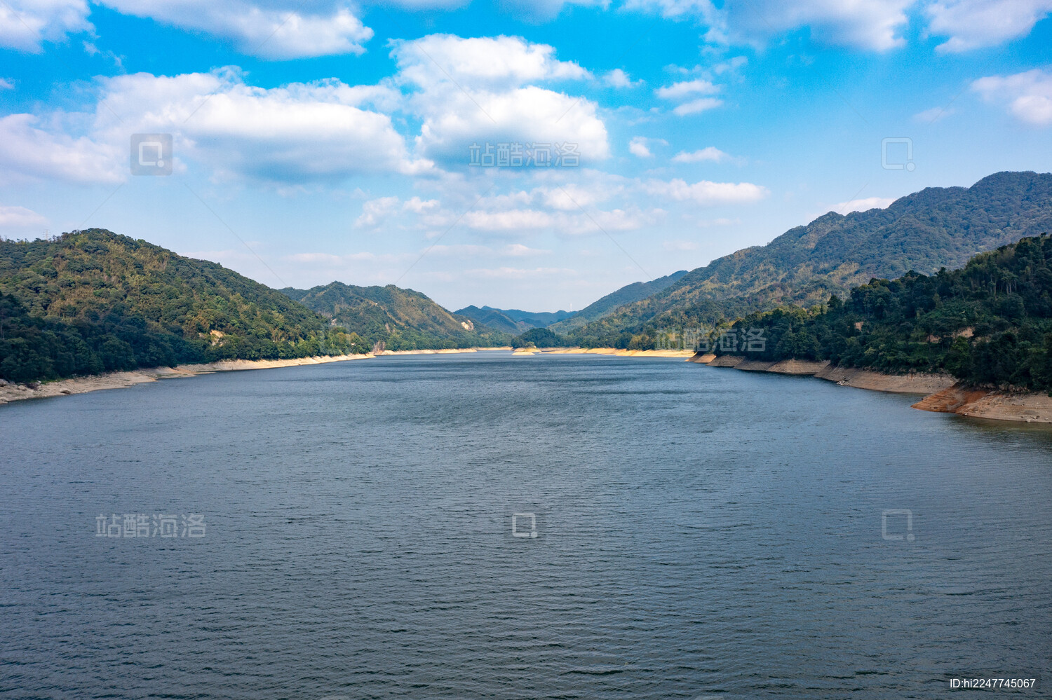 航拍湖南益阳桃江县桃花湖景区风光