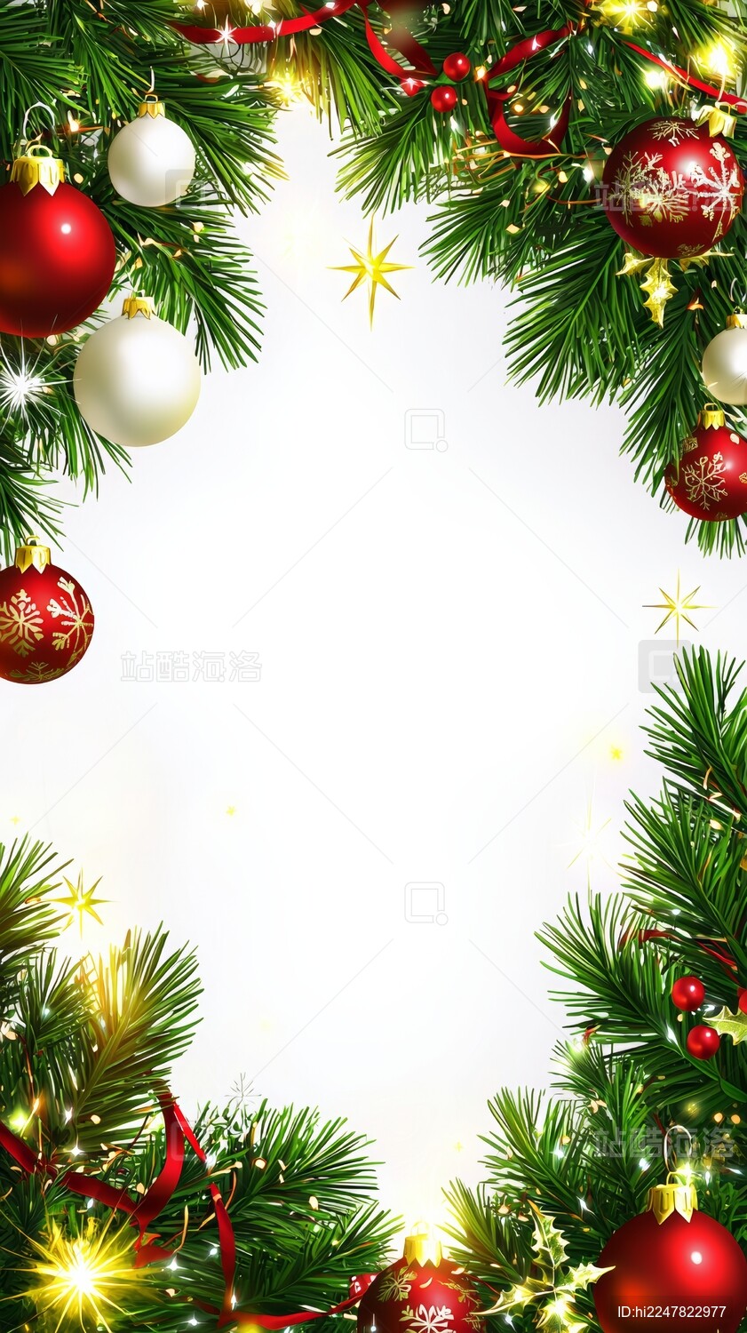 圣诞树边框装饰