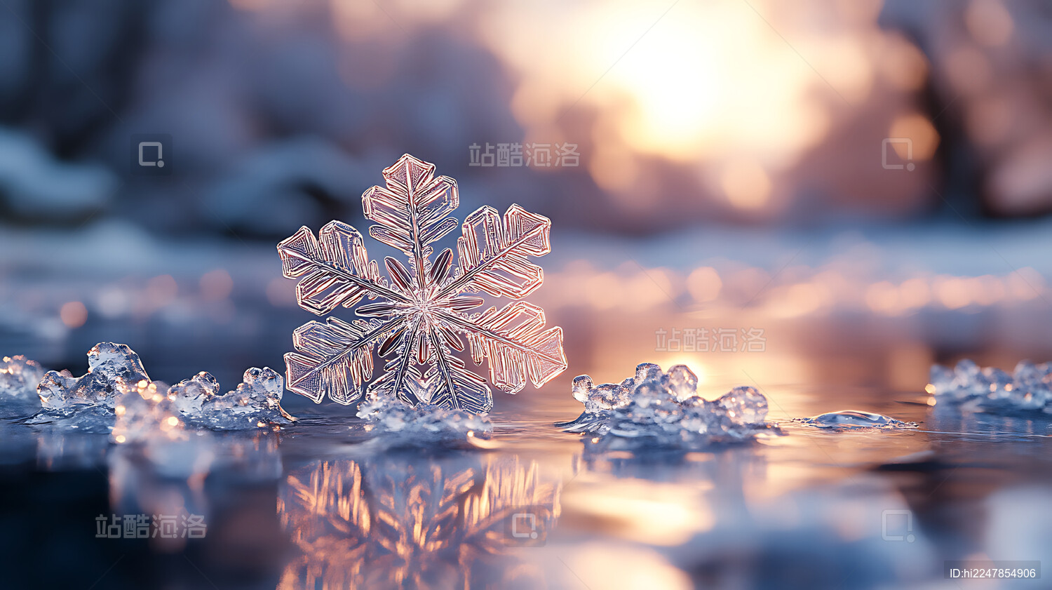 雪花细节特写冬季背景