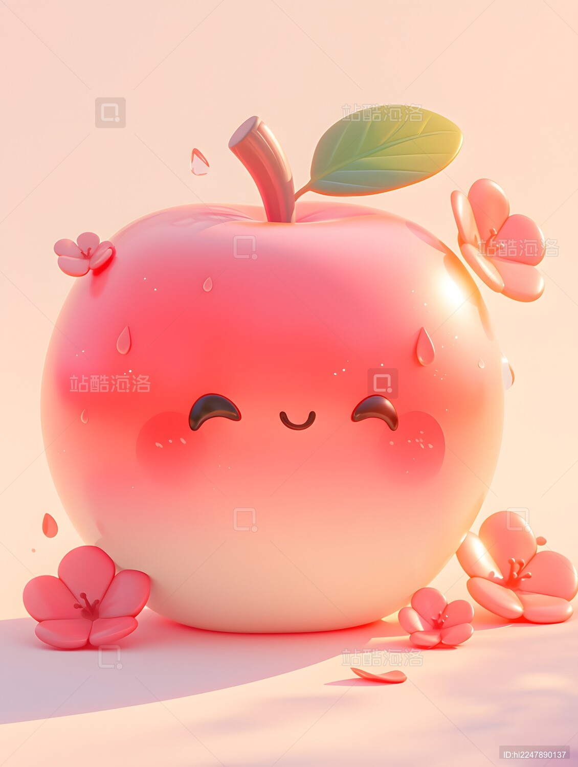 水晶苹果3D游戏图标装饰图案