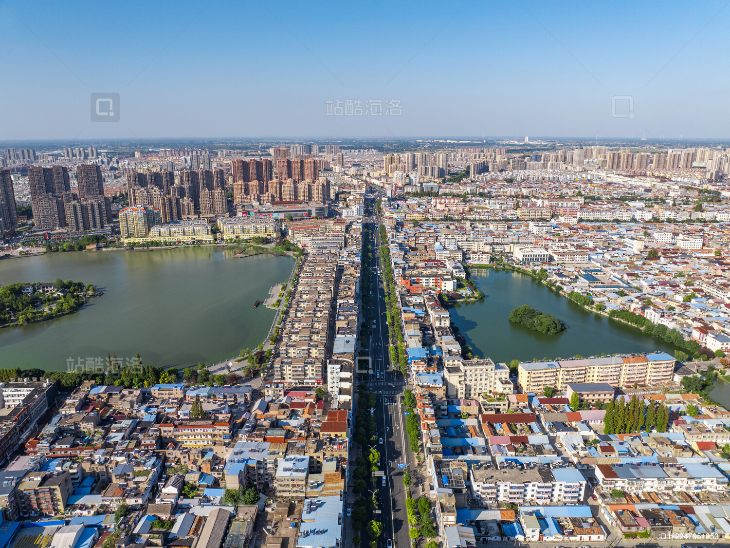 航拍江苏省淮安市涟水县城市风光