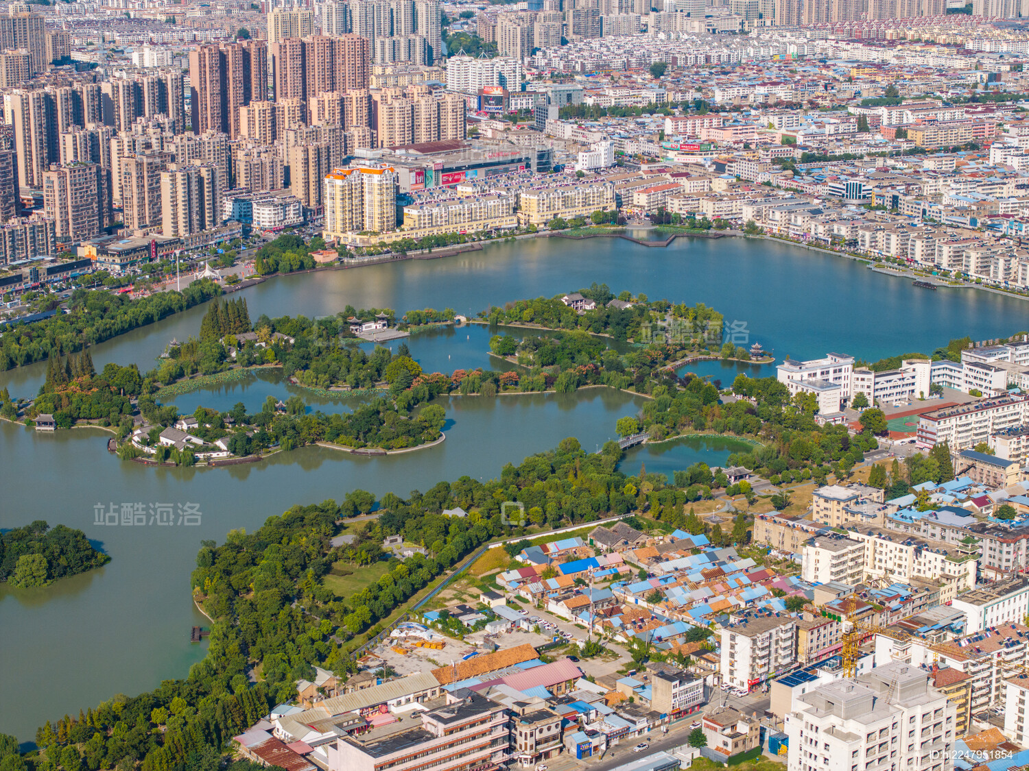 航拍江苏省淮安市涟水县城市风光
