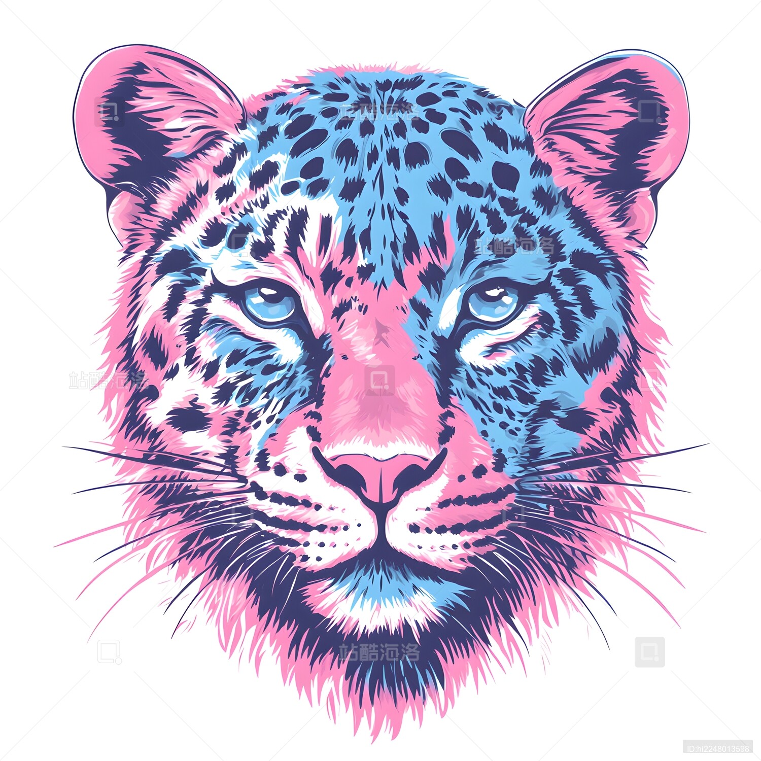 金钱豹猎豹T恤插画图案兽王头像