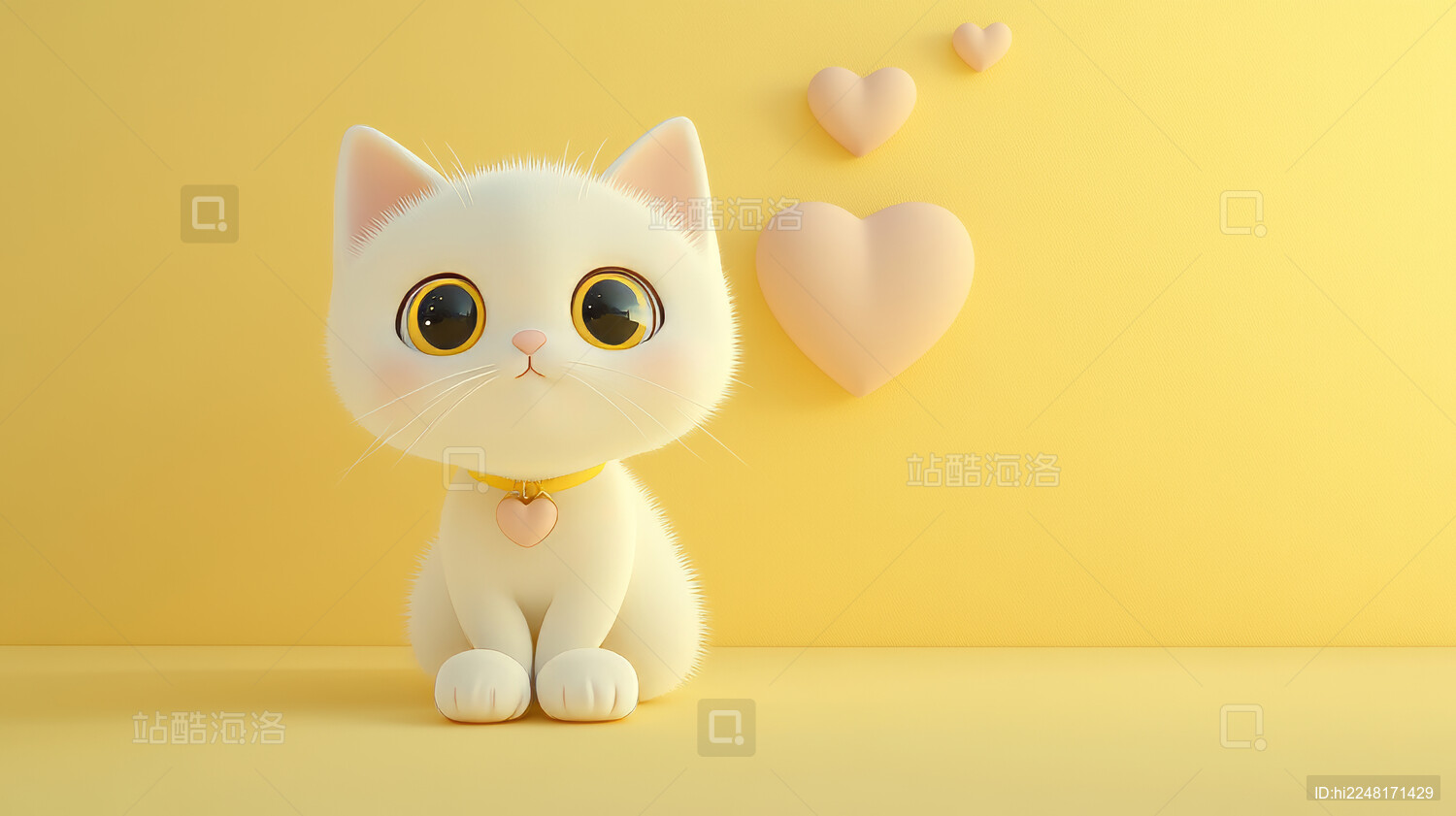 3D立体猫猫动物插图