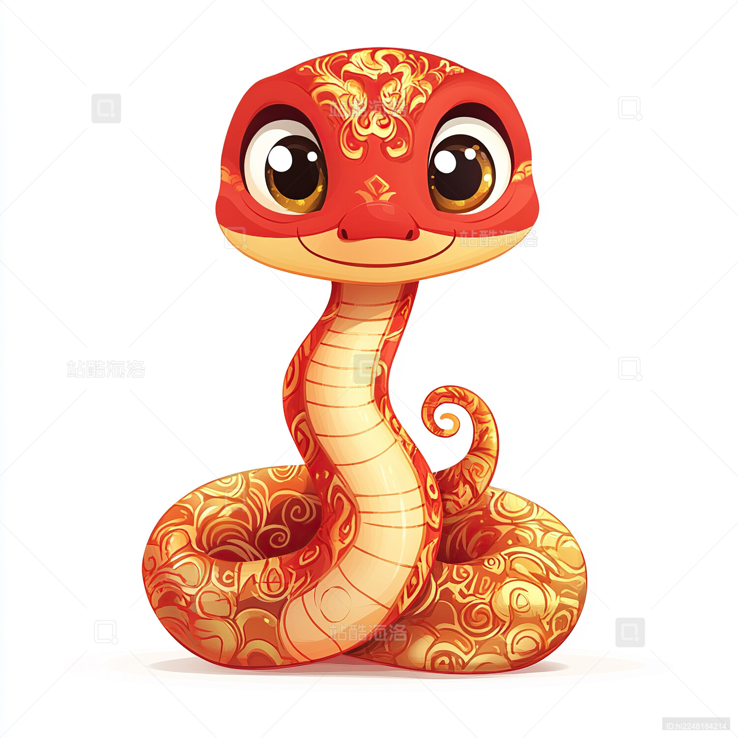 插画风格中国十二生肖蛇