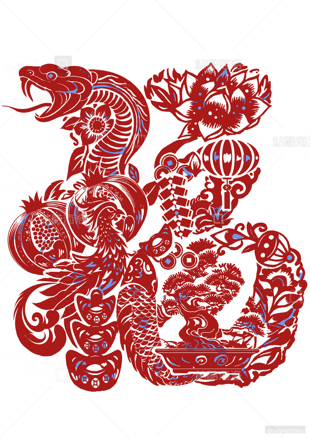 “福”字绘插画