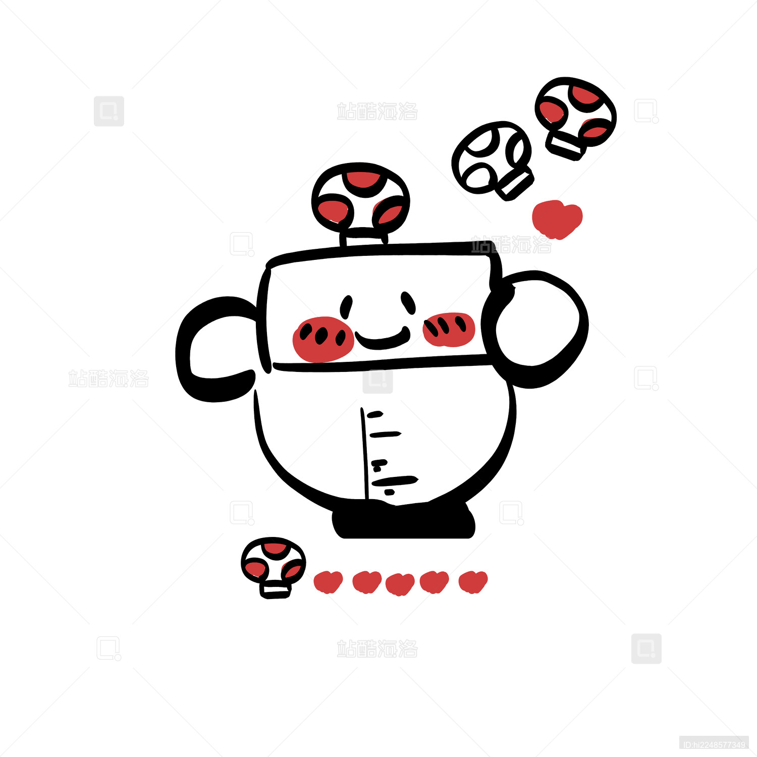 婴幼儿花纹图案卡通蘑菇圆球手呆萌可爱