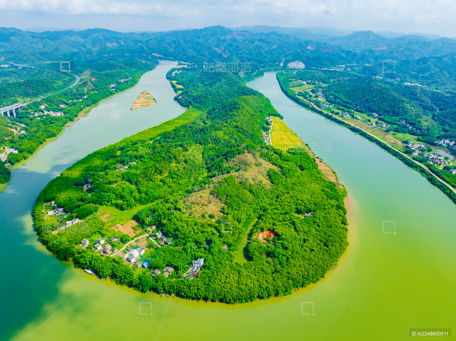 广东肇庆封开贺江航拍美景
