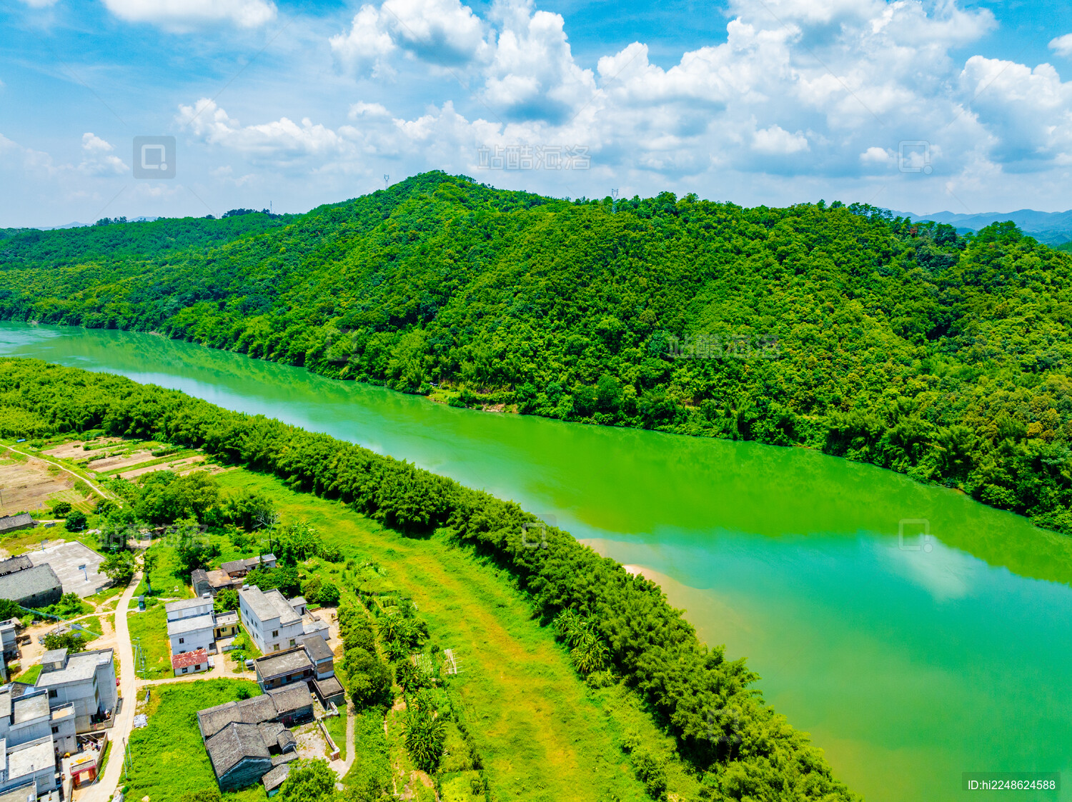 广东肇庆封开贺江航拍美景