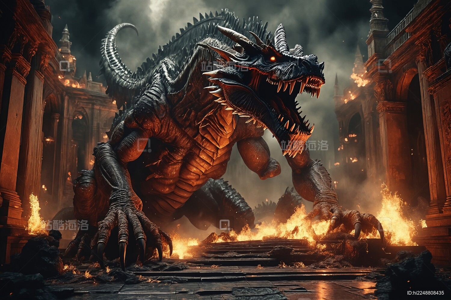 巨龙破坏城市主题