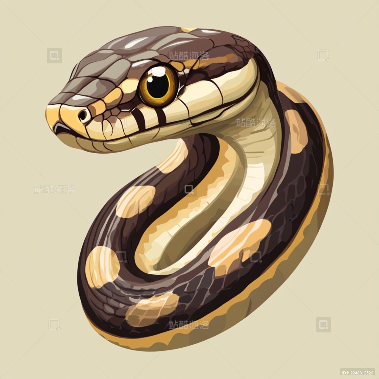 灵动缠绕的蛇之生态壁纸与插画艺术