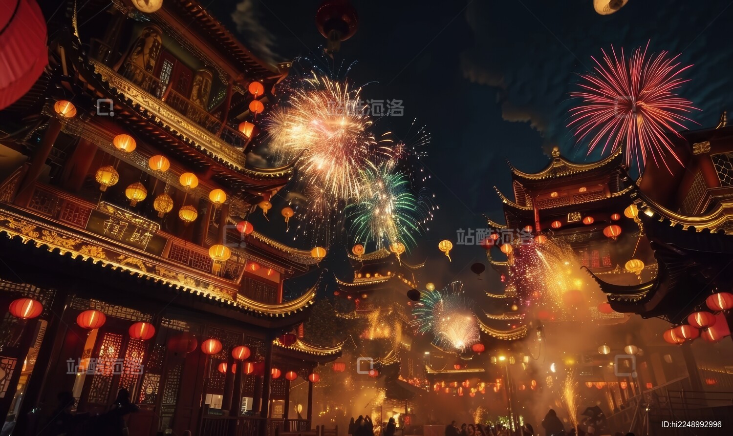 新年烟花爆竹跨年喜庆过年氛围